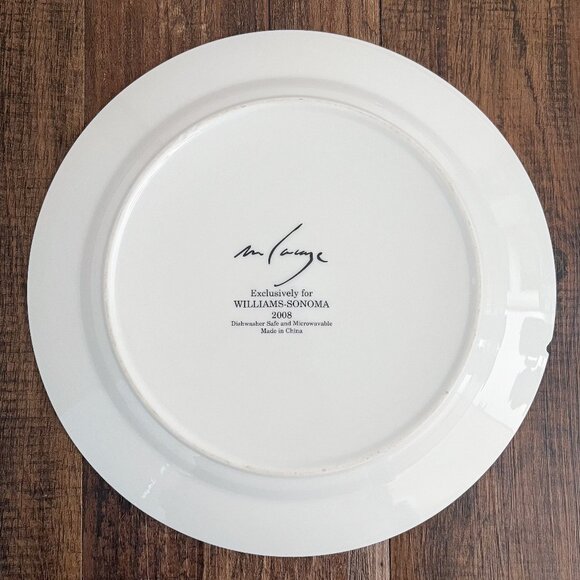 Williams-Sonoma La Mer Fish Porcelain Dinner Plate Brown Stripe Marc Lacaze 2008 - Picture 9 of 14